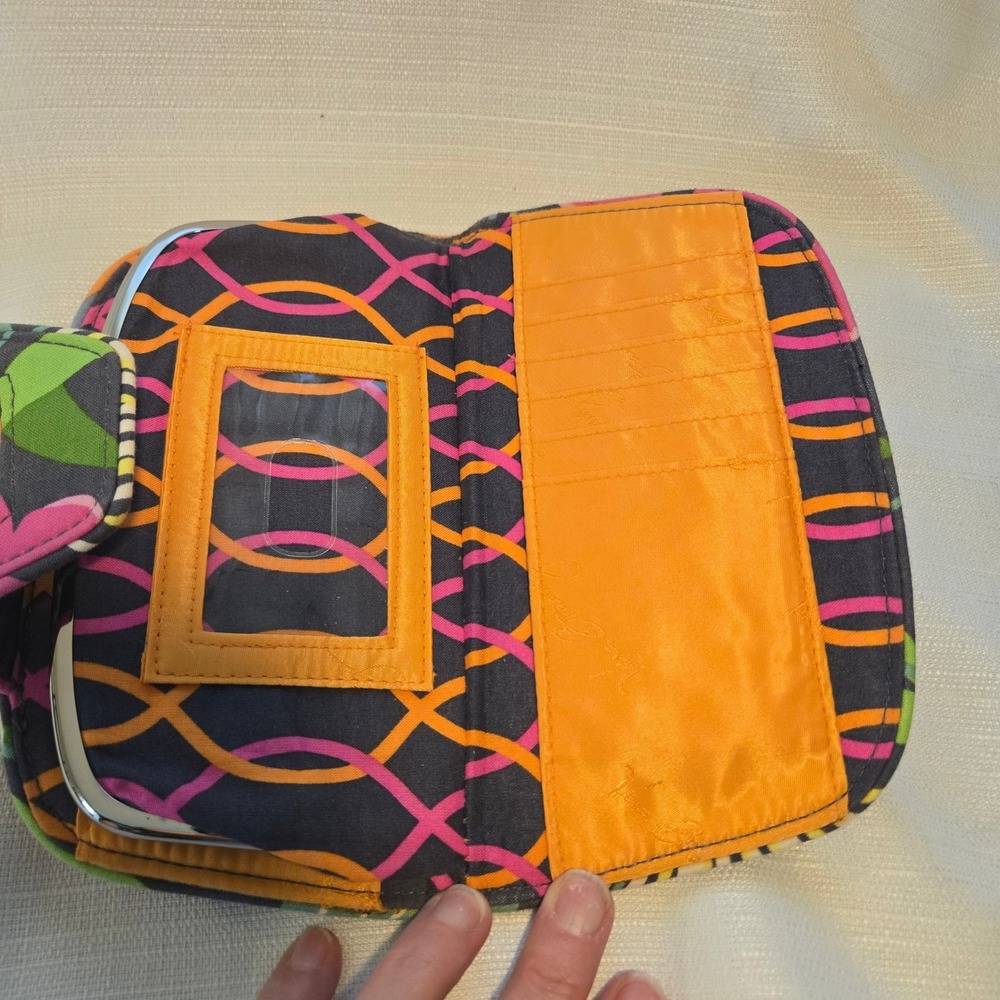 Vtg Vera Bradley Jazzy Blooms Kiss N Snap Wallet colorful quilted floral pattern - Picture 3 of 7